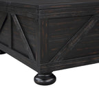 Table basse de rangement de 36 po en acacia et pin, style rustique