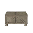 Table basse de rangement de 36 po en acacia et pin, style rustique