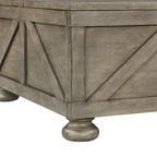 Table basse de rangement de 36 po en acacia et pin, style rustique