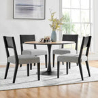 Chaise de salle à manger en similicuir et lin (lot de 2)
