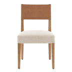 Chaise de salle à manger en similicuir et lin (lot de 2)