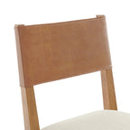 Chaise de salle à manger en similicuir et lin (lot de 2)