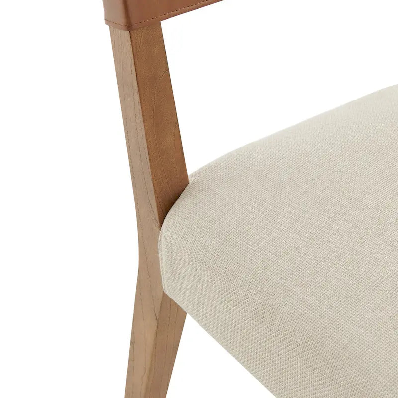 Chaise de salle à manger en similicuir et lin (lot de 2)