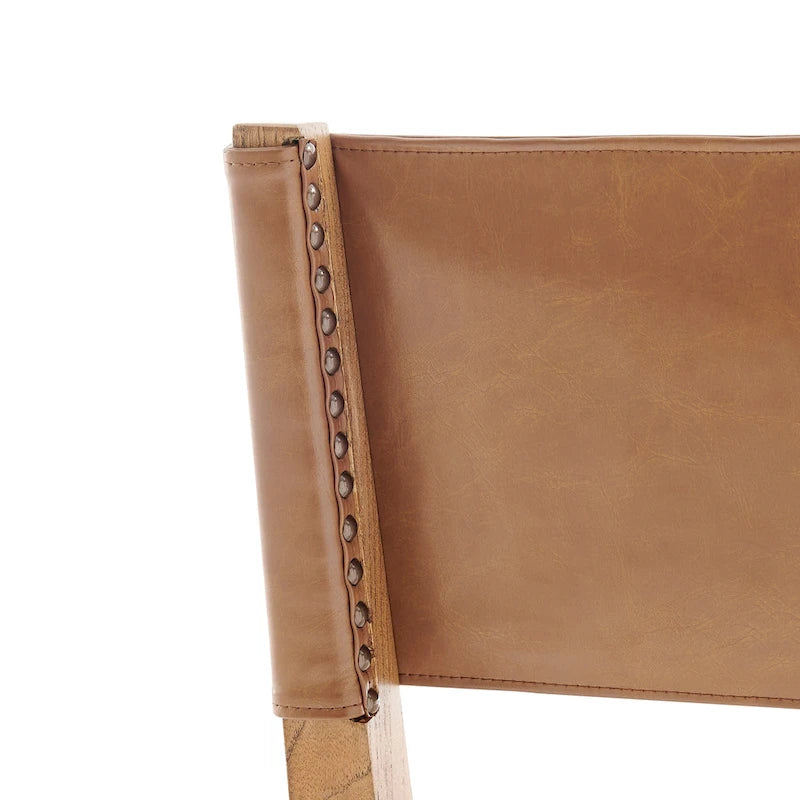 Chaise de salle à manger en similicuir et lin (lot de 2)