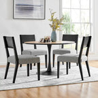 Chaise de salle à manger en similicuir et lin (lot de 2)