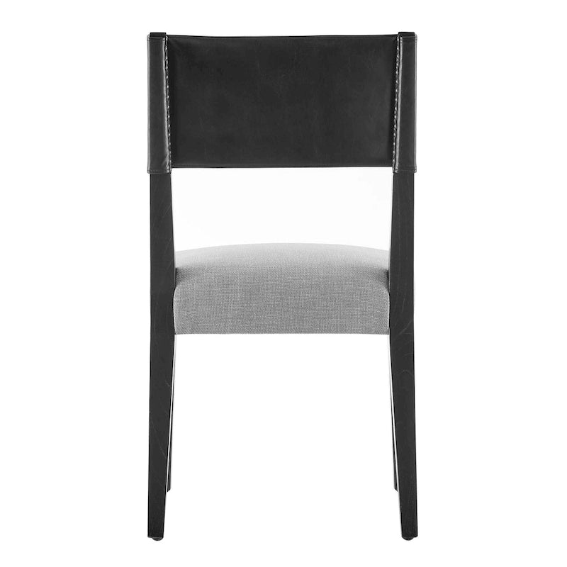 Chaise de salle à manger en similicuir et lin (lot de 2)