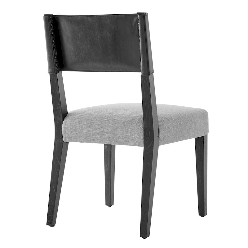 Chaise de salle à manger en similicuir et lin (lot de 2)