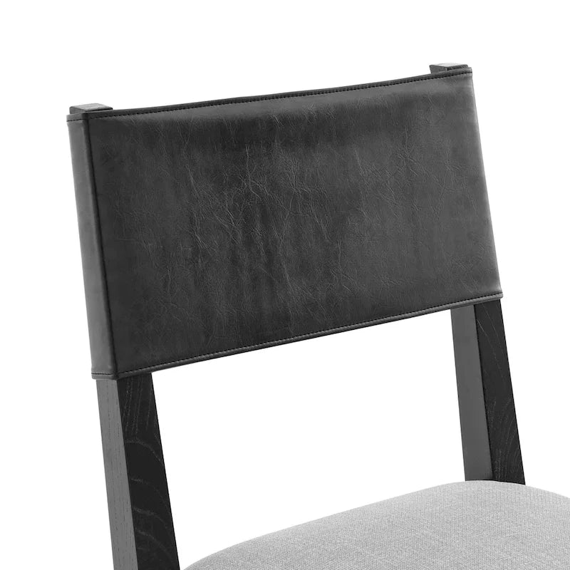 Chaise de salle à manger en similicuir et lin (lot de 2)