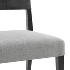 Chaise de salle à manger en similicuir et lin (lot de 2)
