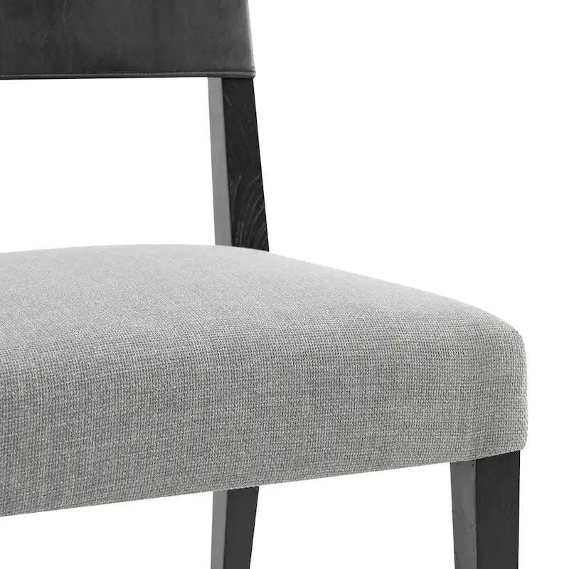 Chaise de salle à manger en similicuir et lin (lot de 2)