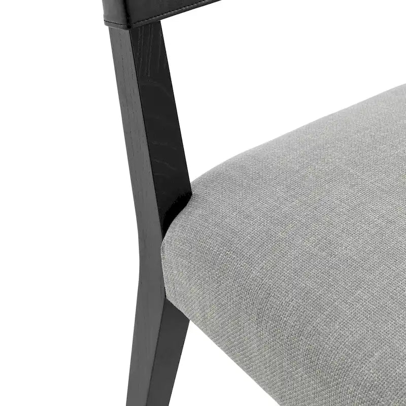 Chaise de salle à manger en similicuir et lin (lot de 2)