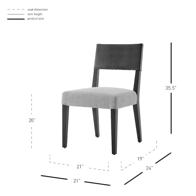 Chaise de salle à manger en similicuir et lin (lot de 2)