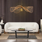 Canapé en tissu bouclette avec pieds en bois de 229,87 cm