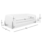 Canapé en tissu bouclette avec pieds en bois de 229,87 cm