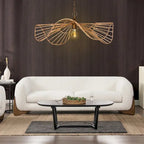 Canapé en tissu bouclette avec pieds en bois de 229,87 cm