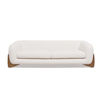 Canapé en tissu bouclette avec pieds en bois de 229,87 cm