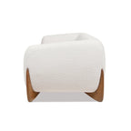 Canapé en tissu bouclette avec pieds en bois de 229,87 cm