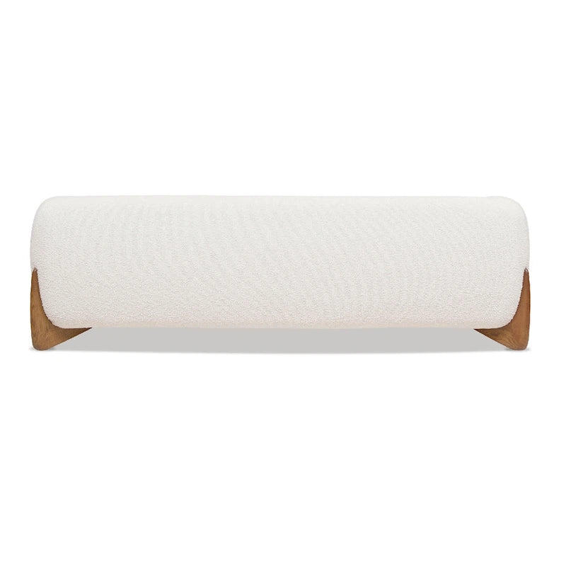 Canapé en tissu bouclette avec pieds en bois de 229,87 cm