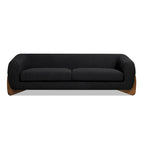 Canapé en tissu bouclette avec pieds en bois de 229,87 cm