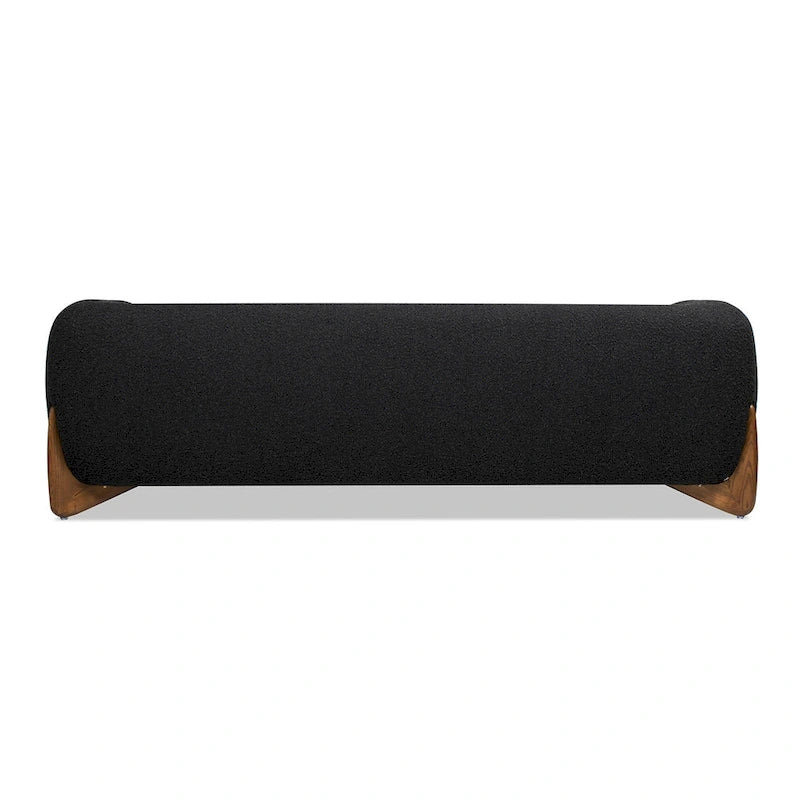 Canapé en tissu bouclette avec pieds en bois de 229,87 cm