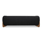 Canapé en tissu bouclette avec pieds en bois de 229,87 cm