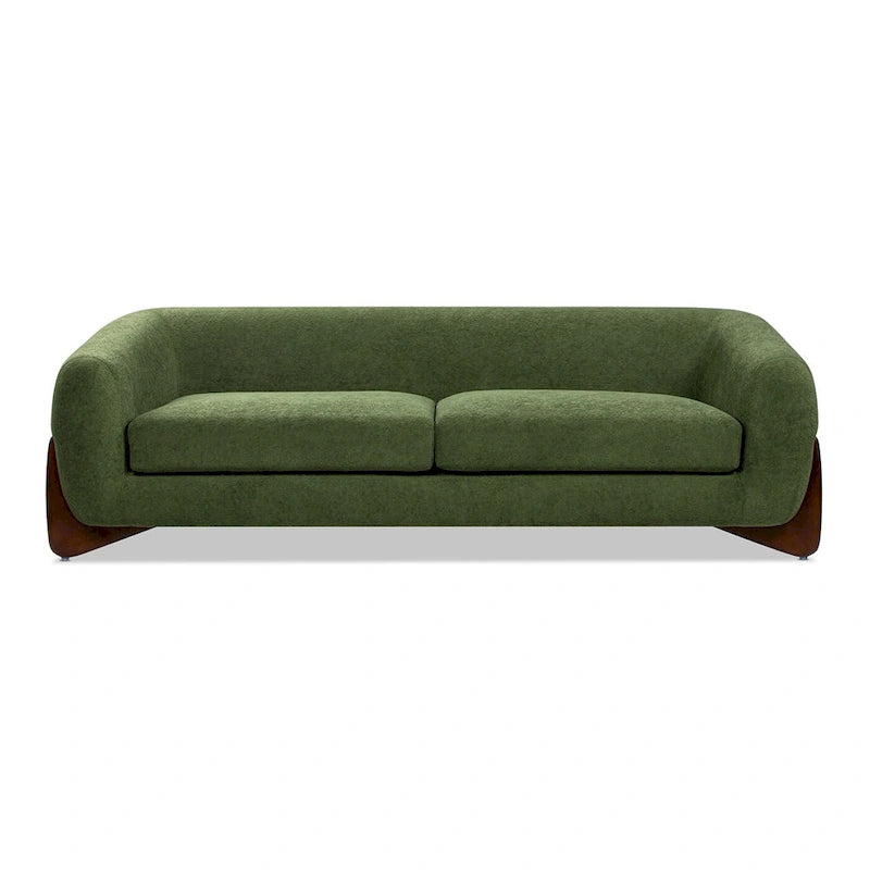 Canapé en tissu bouclette avec pieds en bois de 229,87 cm