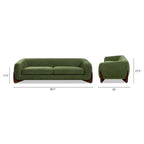 Canapé en tissu bouclette avec pieds en bois de 229,87 cm