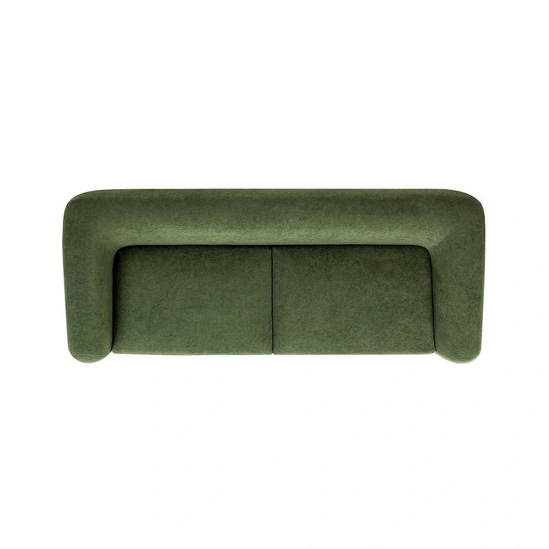 Canapé en tissu bouclette avec pieds en bois de 229,87 cm