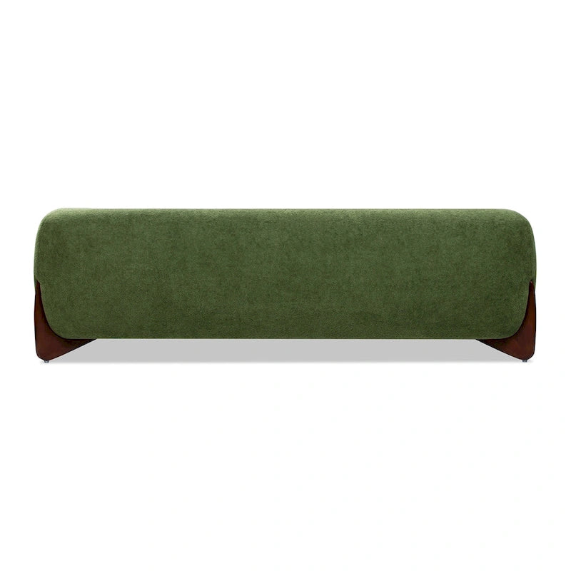 Canapé en tissu bouclette avec pieds en bois de 229,87 cm