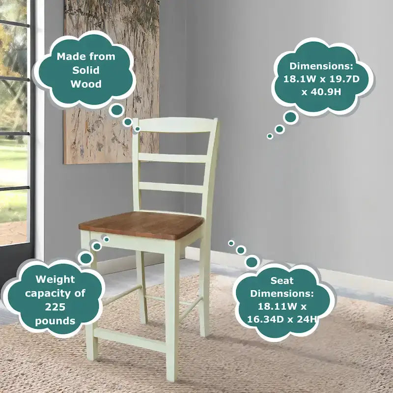 Tabouret de bar en bois massif