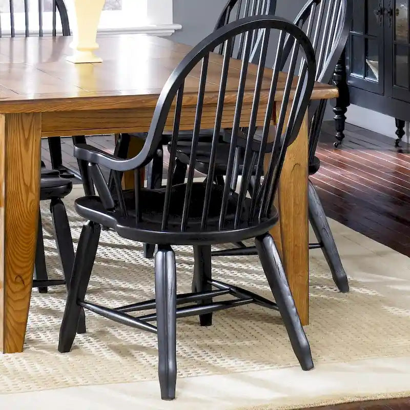 Fauteuil rustique noir avec nœud au dos