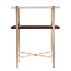 Table d'appoint carrée en faux marbre avec rangement