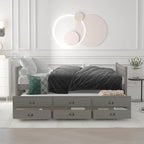 Lit de repos double avec lit gigogne simple et tiroirs de rangement
