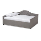 Lit de repos contemporain en tissu capitonné