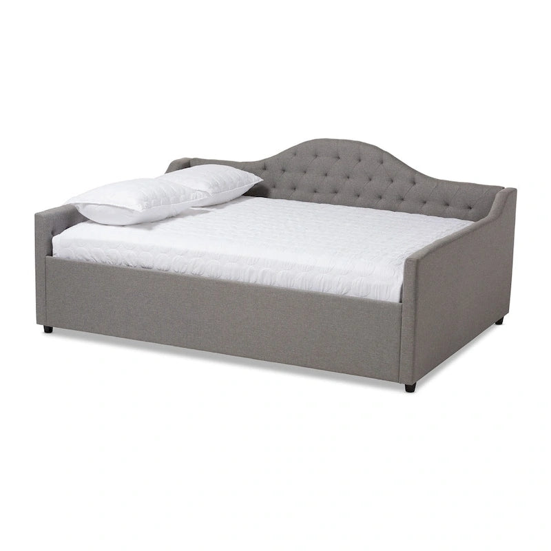 Lit de repos contemporain en tissu capitonné
