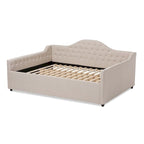 Lit de repos contemporain en tissu capitonné