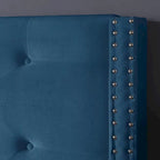 Cadre de lit plateforme rembourré en velours Queen Size avec pieds en métal de 15 cm