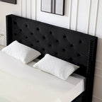 Cadre de lit plateforme rembourré en velours Queen Size avec pieds en métal de 15 cm