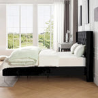 Cadre de lit plateforme rembourré en velours Queen Size avec pieds en métal de 15 cm