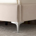 Cadre de lit plateforme rembourré en velours Queen Size avec pieds en métal de 15 cm