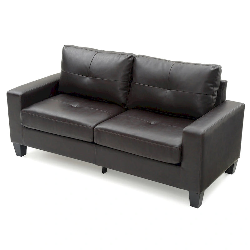 Canapé 3 places en similicuir avec accoudoirs, largeur 180 cm