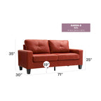 Canapé 3 places en similicuir avec accoudoirs, largeur 180 cm