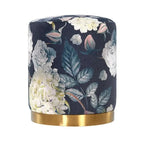 Ottoman en velours fleuri