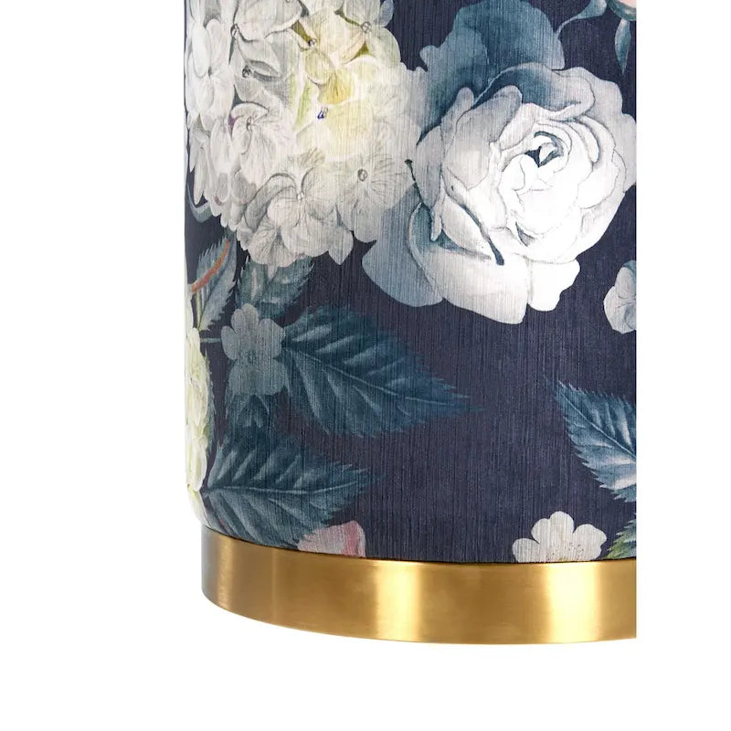 Ottoman en velours fleuri