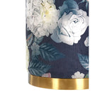 Ottoman en velours fleuri