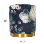 Ottoman en velours fleuri
