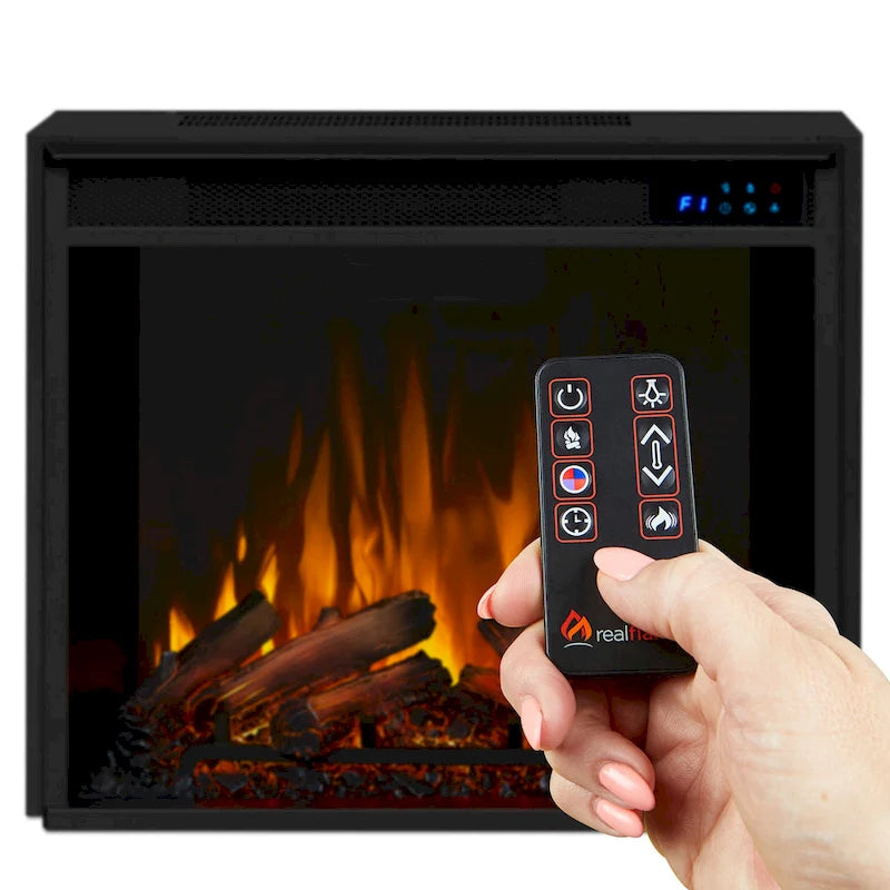 Meuble TV d'angle 56" avec cheminée électrique - Blanc