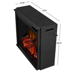 Meuble TV d'angle 56" avec cheminée électrique - Blanc