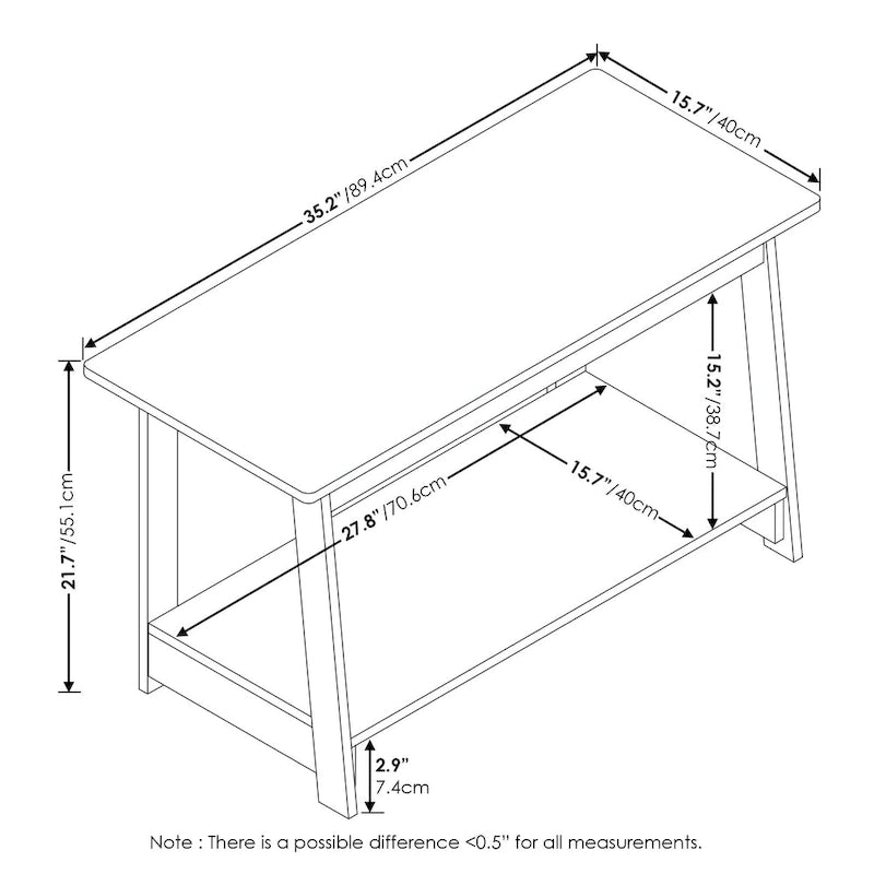 Meuble TV compact avec étagère inférieure