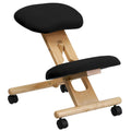 Chaise de bureau ergonomique à genoux en bois et tissu